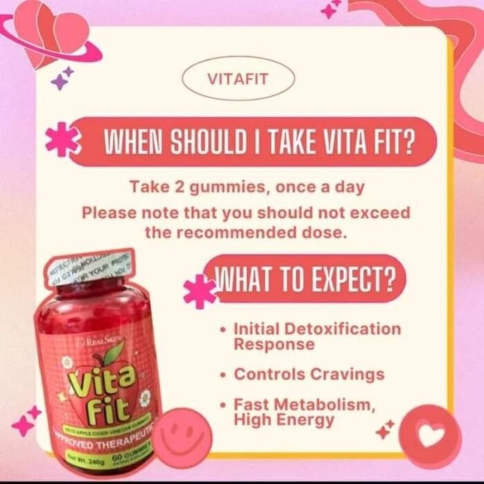 ⁦Real Skin Vita Fit Keto Apple Cider Vunegar Gummies 60 Gummies⁩ - الصورة ⁦3⁩