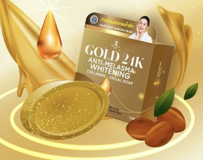 Precious Skin Gold 24K Anti-Melasma Whitening Collagen Facial Soap 50g