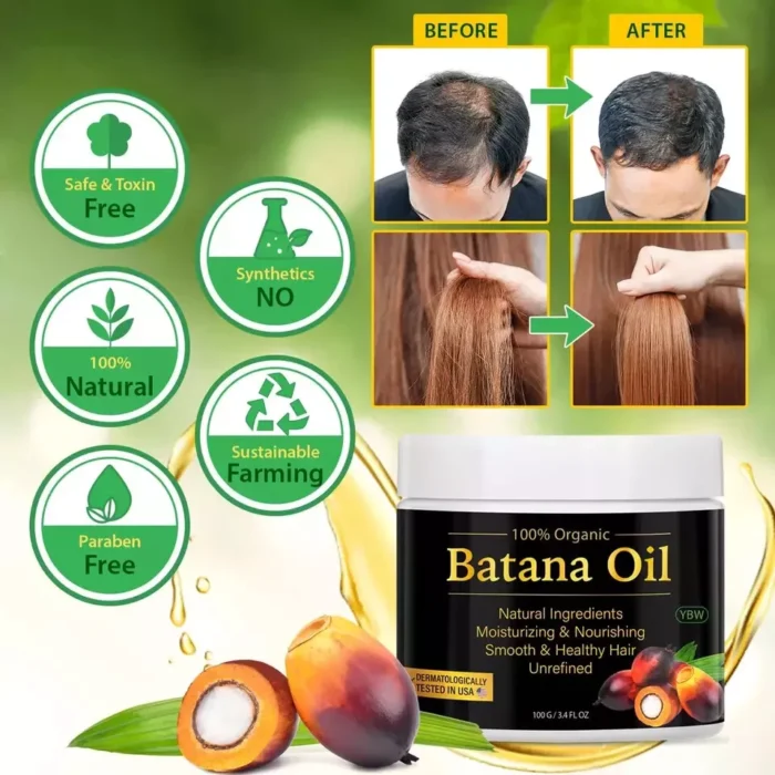 ⁦100% Natural Raw Batana Oil for Hair Growth, Dr. Sebi Hair Oil from Honduras, Pr⁩ - الصورة ⁦4⁩