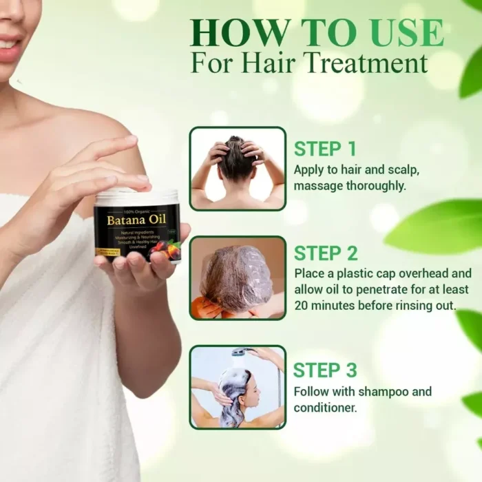 ⁦100% Natural Raw Batana Oil for Hair Growth, Dr. Sebi Hair Oil from Honduras, Pr⁩ - الصورة ⁦2⁩