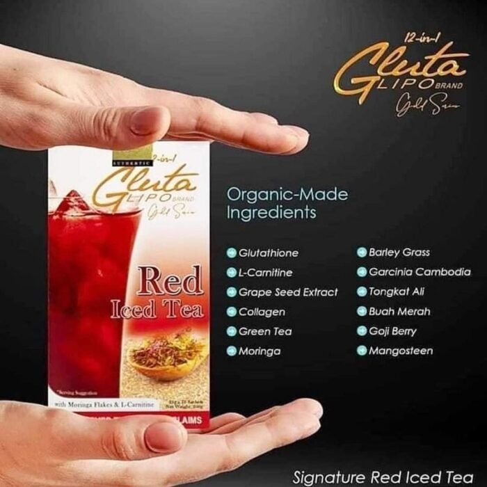 ⁦Gluta Lipo 12 in 1 Red Ice Tea 25g x 10 Sachets⁩ - الصورة ⁦6⁩