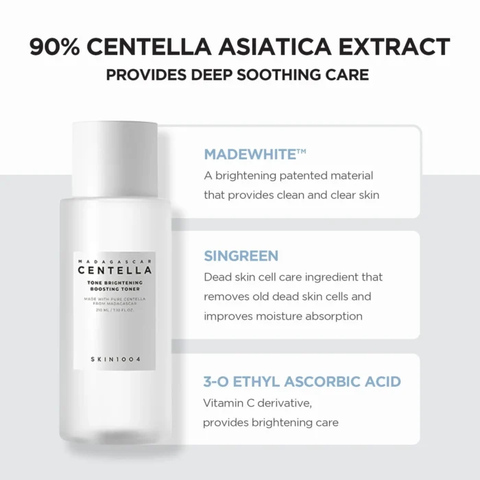 ⁦SKIN1004 Madagascar Centella Tone Brightening Boosting Toner 210ml⁩ - الصورة ⁦4⁩
