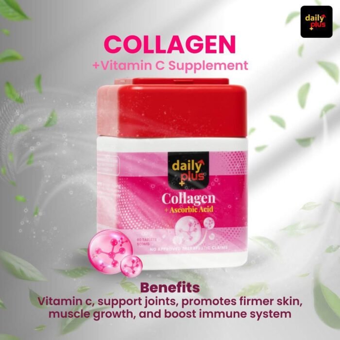 ⁦Daily Plus collagen + Ascorbic Acid SUPPLEMENT 60 Capsule, 500 mg⁩ - الصورة ⁦2⁩