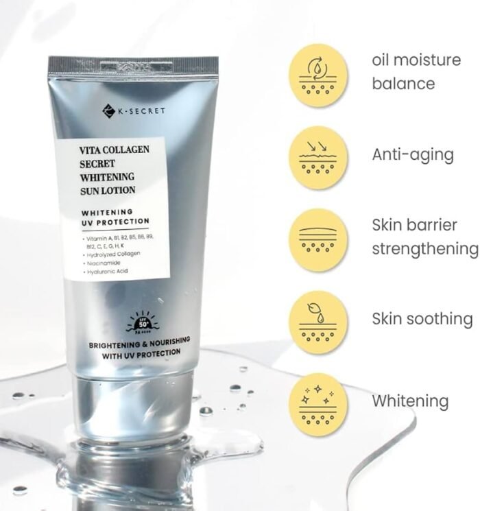 ⁦Vita Collagen Secret Whitening Sun Lotion SPF50+/PA++++ 50ml⁩ - الصورة ⁦2⁩