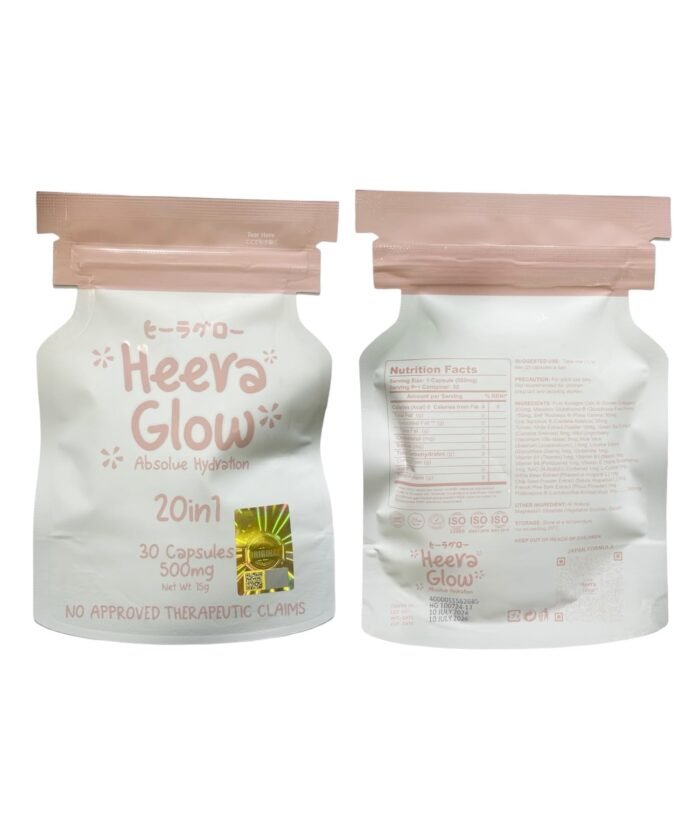⁦Heera Glow 20 In 1 Absolute Hydration Glutathione + Collagen Capsules, 30 Count⁩ - الصورة ⁦5⁩