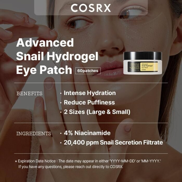 ⁦COSRX Advanced Snail Hydrogel Eye Patch 60 Pads⁩ - الصورة ⁦9⁩