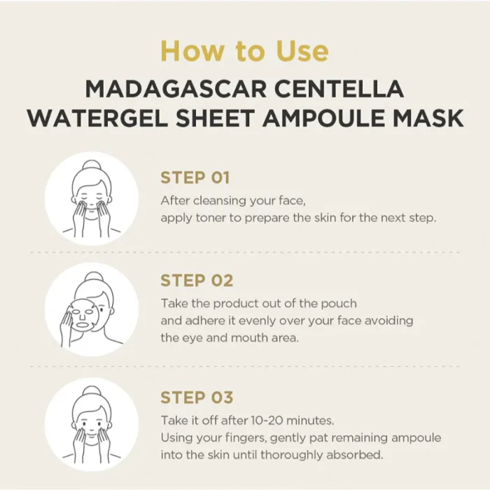 ⁦SKIN1004 Madagascar Centella - Watergel Sheet Ampoule Mask⁩ - الصورة ⁦6⁩