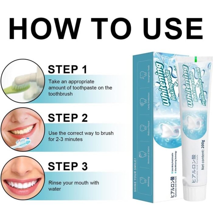 ⁦Scoban Teeth Whitening Toothpaste with Baking Soda, 200g⁩ - الصورة ⁦8⁩