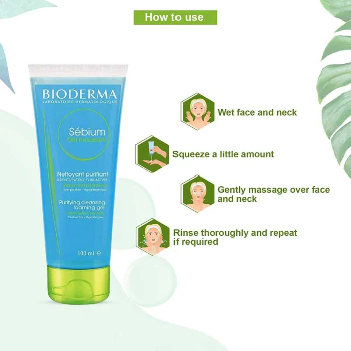 ⁦Bioderma Sebium Gel Moussant Purifying Cleansing Foaming Gel⁩ - الصورة ⁦10⁩