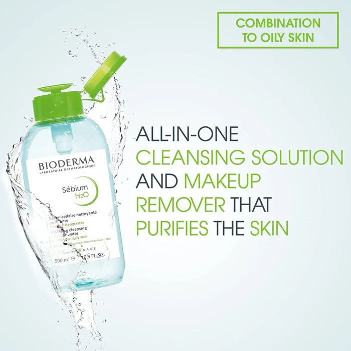 ⁦Bioderma Sebium H2O Micellar Solution for Combination to Oily Skin,⁩ - الصورة ⁦3⁩