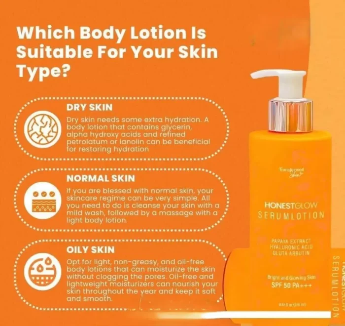 ⁦Transformed Skin – Honestglow Serum Lotion 250ml⁩ - الصورة ⁦3⁩