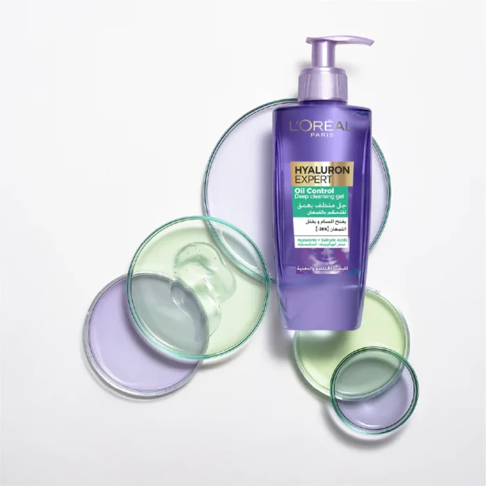 ⁦L'Oreal Paris Hyaluron Expert Oil Control Deep Cleansing Gel, 200ml⁩ - الصورة ⁦2⁩