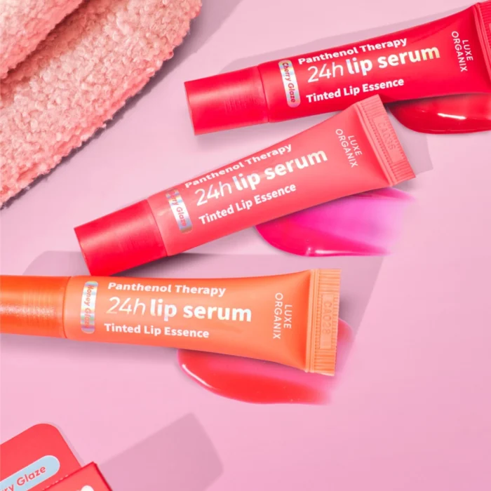 ⁦LUXE ORGANIX Panthenol Therapy 24H Lip Serum Tinted Lip Essence -Berry Glaze-10g⁩ - الصورة ⁦2⁩