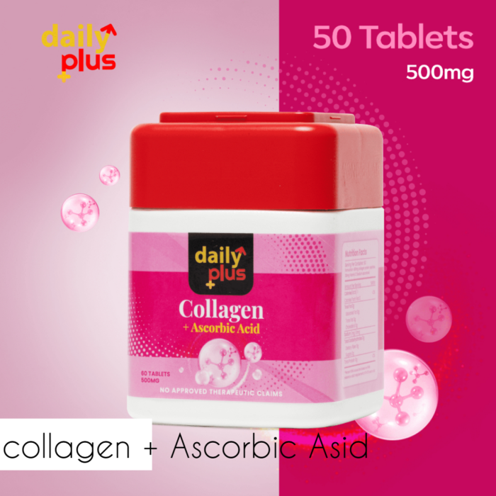 Daily Plus collagen + Ascorbic Acid SUPPLEMENT 60 Capsule, 500 mg