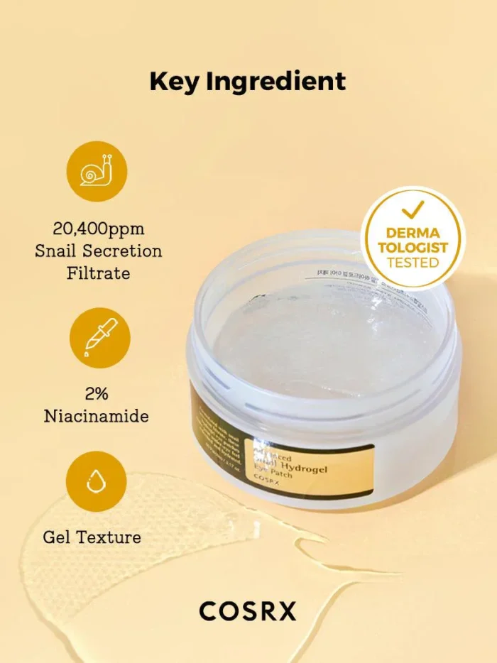 ⁦COSRX Advanced Snail Hydrogel Eye Patch 60 Pads⁩ - الصورة ⁦7⁩