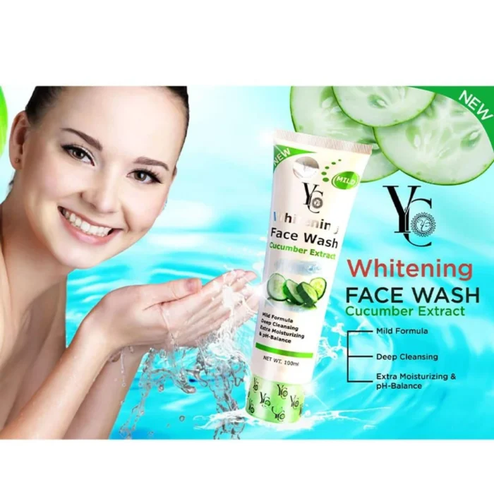 ⁦YC Whitening Face Wash With Cucumber Extract - 100 ml⁩ - الصورة ⁦3⁩