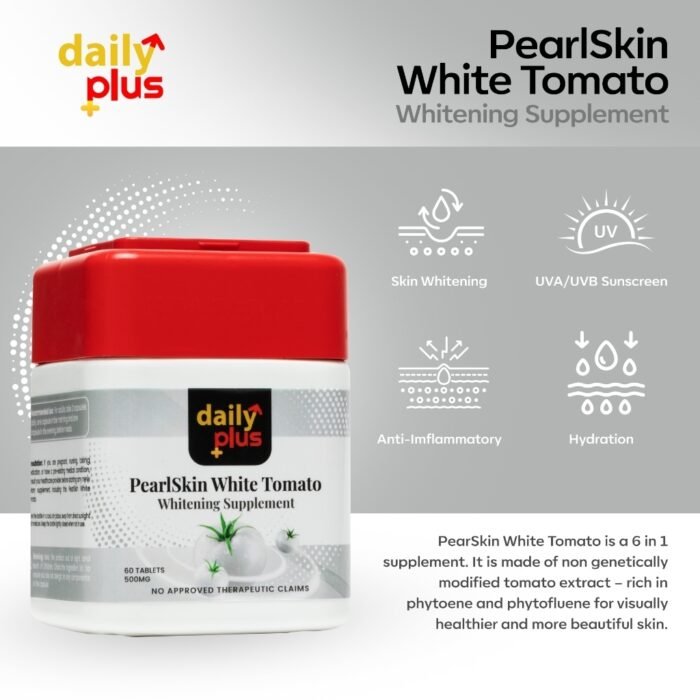 ⁦Daily Plus WHITENING SUPPLEMENT Capsule! PearlSkin White Tomato 60 capsules, 500 mg⁩ - الصورة ⁦5⁩