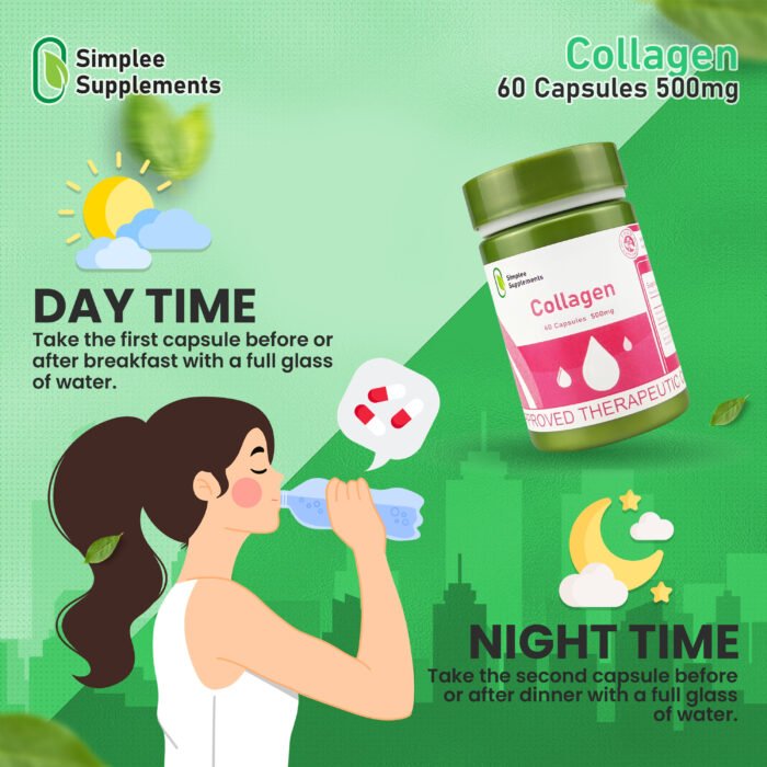 ⁦Simplee Supplements Collagen 500mg (60caps)⁩ - الصورة ⁦5⁩