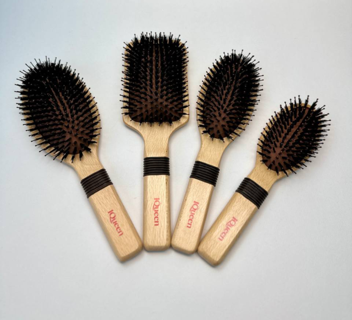 ⁦IQueen Classic Wood Hair Brushes⁩ - الصورة ⁦3⁩