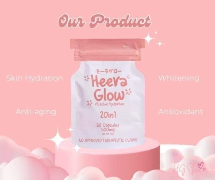⁦Heera Glow 20 In 1 Absolute Hydration Glutathione + Collagen Capsules, 30 Count⁩ - الصورة ⁦9⁩