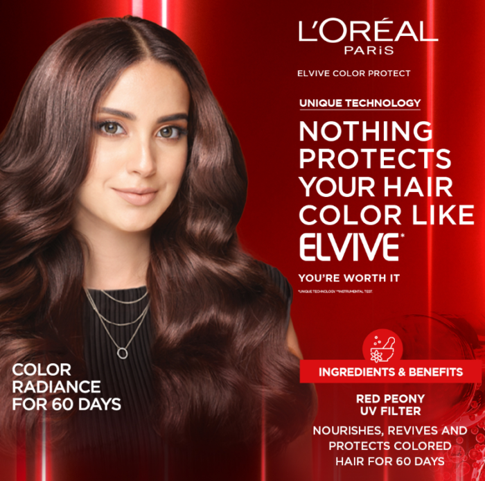 ⁦L'Oreal Paris Elvive Colour Protect Shampoo, For Coloured Or Highlighted Hair, 200ml⁩ - الصورة ⁦2⁩
