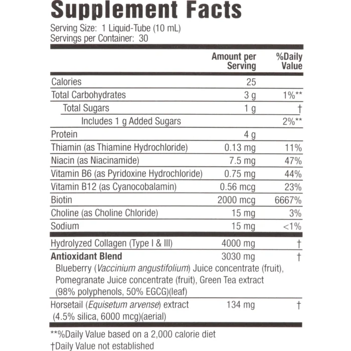 ⁦Applied Nutrition Liquid Collagen Skin Revitalization, 10 Tubes 3.35 Fl Oz⁩ - الصورة ⁦4⁩