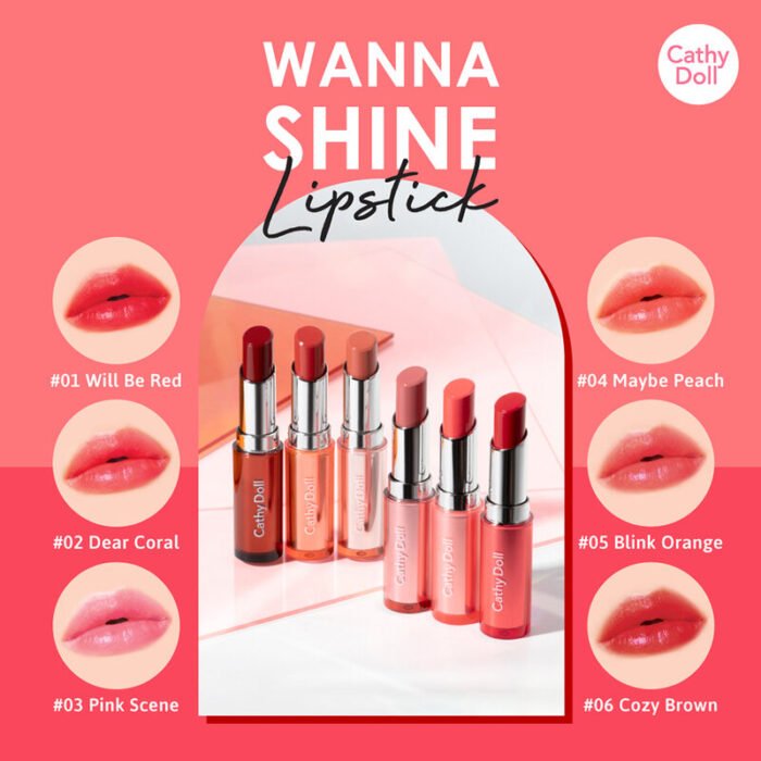 ⁦Cathy Doll Wanna Shine Lipstick 3g⁩ - الصورة ⁦4⁩