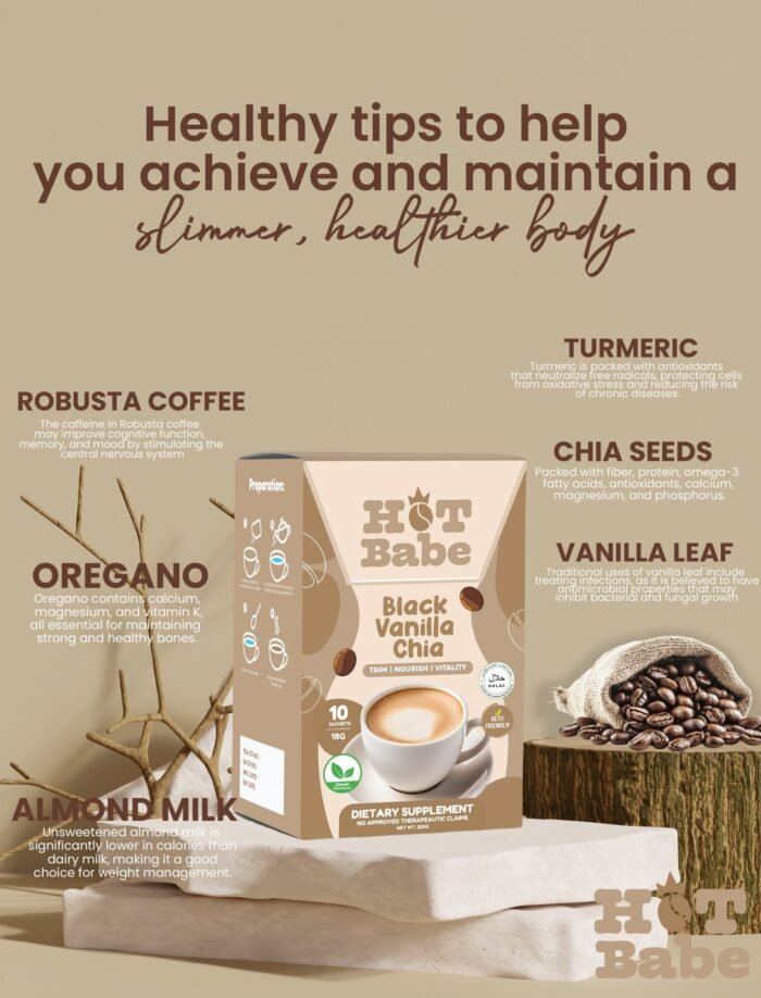 ⁦Hot Babe Black Vanilla Chia (10 Sachets) by Kiray Celis⁩ - الصورة ⁦2⁩
