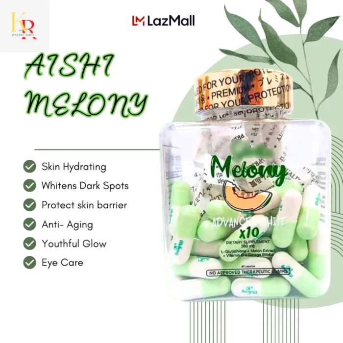 ⁦Aishi Premium Gluta Melony 10 in 1 Advanced White Glutathione (60 capsules)⁩ - الصورة ⁦5⁩