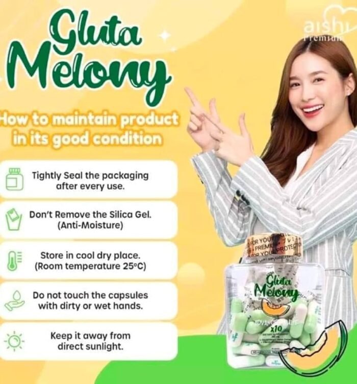 ⁦Aishi Premium Gluta Melony 10 in 1 Advanced White Glutathione (60 capsules)⁩ - الصورة ⁦9⁩