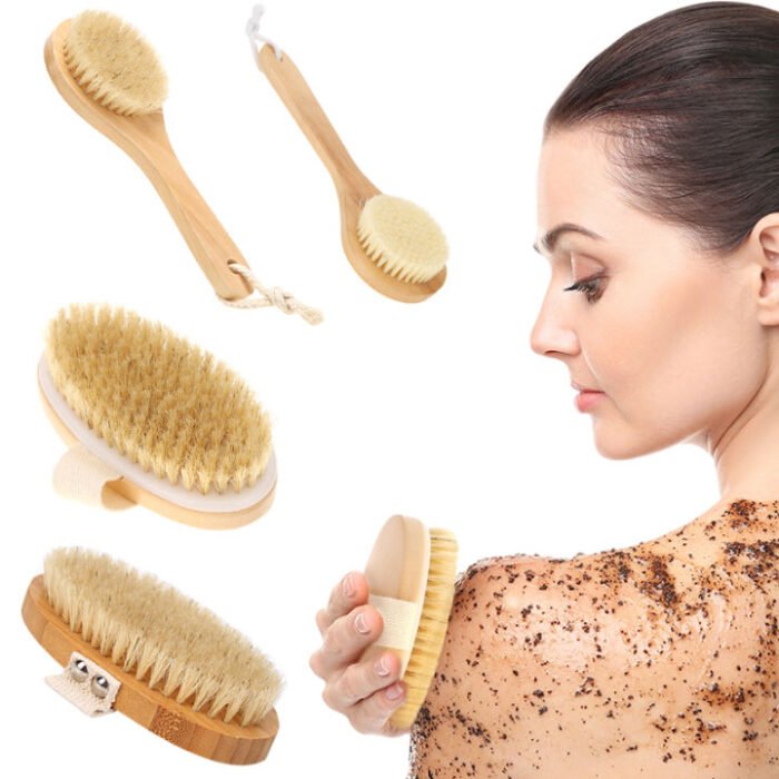 ⁦Shower Brushes - Body Exfoliating Wooden Brushes with Soft and Natural Bristle⁩ - الصورة ⁦2⁩