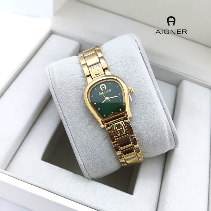 Aigner Gold Watch with Green Dial for Women