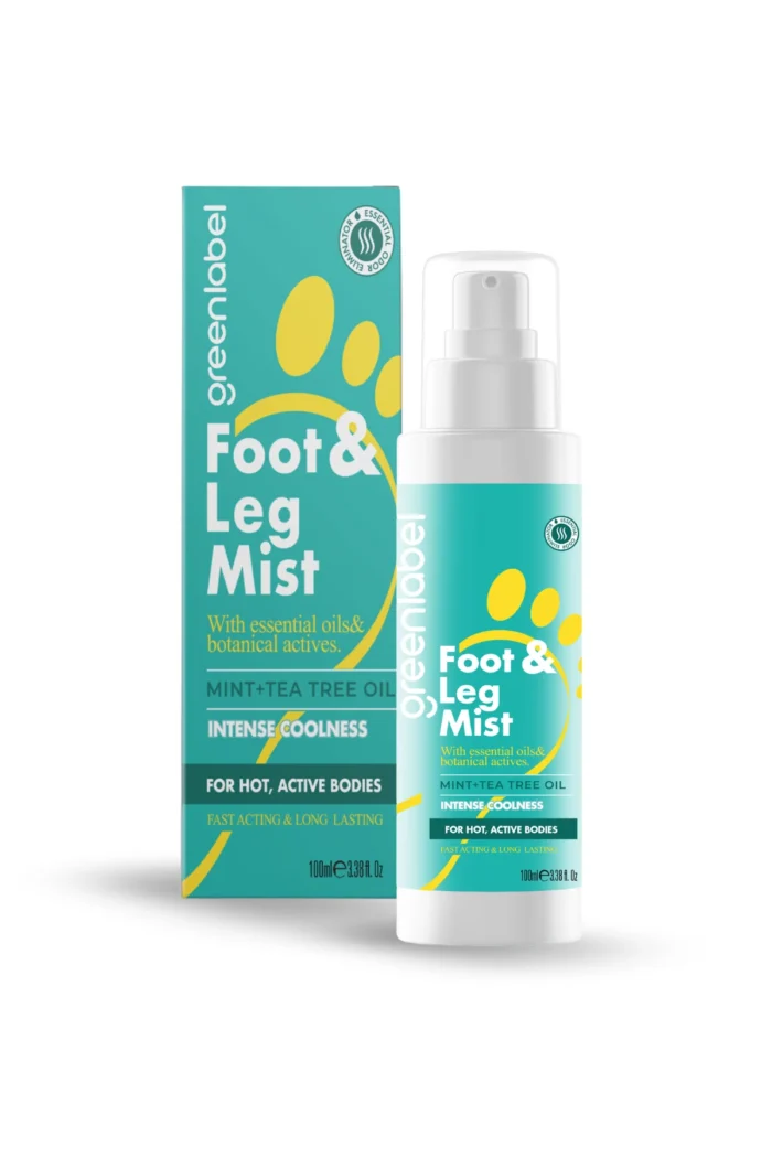 ⁦Green Label Refreshing & Moisturizing Deodorizing Foot Spray with Mint and Tea Tree - Foot & Leg Mist 100 ML⁩ - الصورة ⁦2⁩