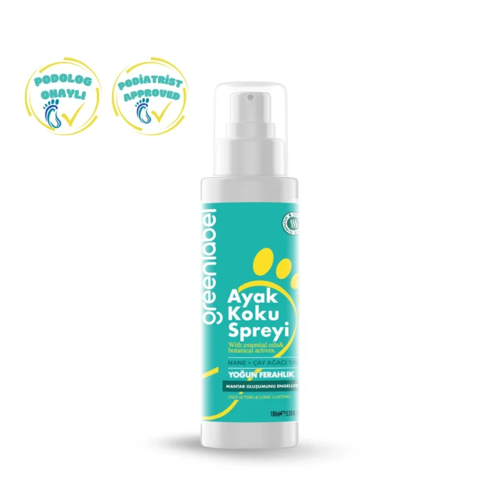 ⁦Green Label Refreshing & Moisturizing Deodorizing Foot Spray with Mint and Tea Tree - Foot & Leg Mist 100 ML⁩ - الصورة ⁦3⁩