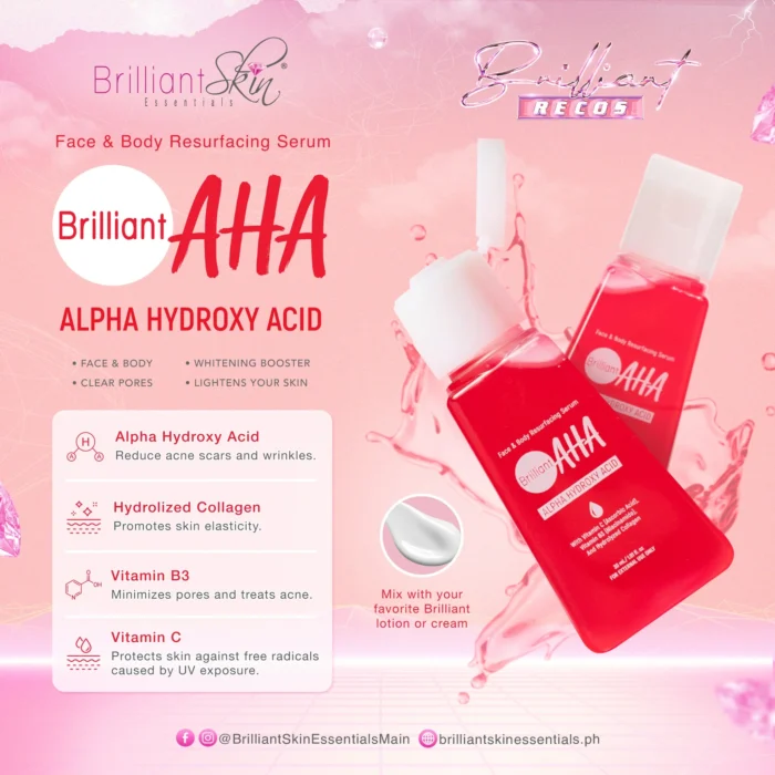 ⁦Brilliant Skin Essentials AHA Face and Body Gentle Essence Water & Resurfacing Serum Combo⁩ - الصورة ⁦8⁩