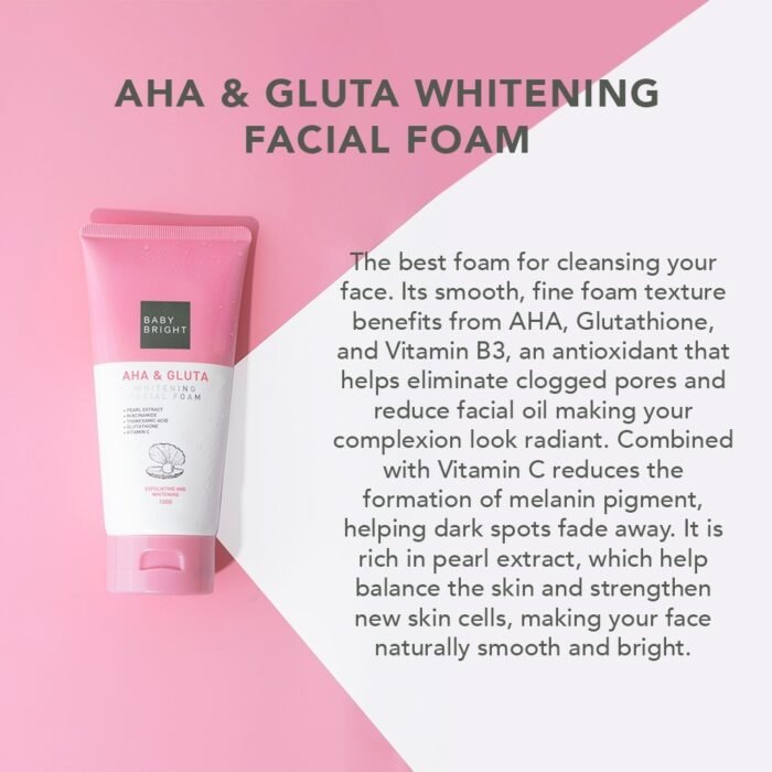 ⁦Baby Bright AHA & Gluta Whitening Facial Foam, 120g⁩ - الصورة ⁦4⁩