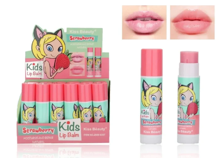Kiss beauty Kids Lip Balm strawberry 24pc