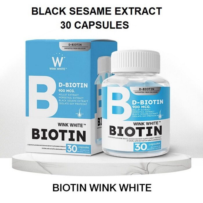 WINK WHITE BIOTIN BLACK SESAME EXTRACT HAIR CARE 30 CAPSULES