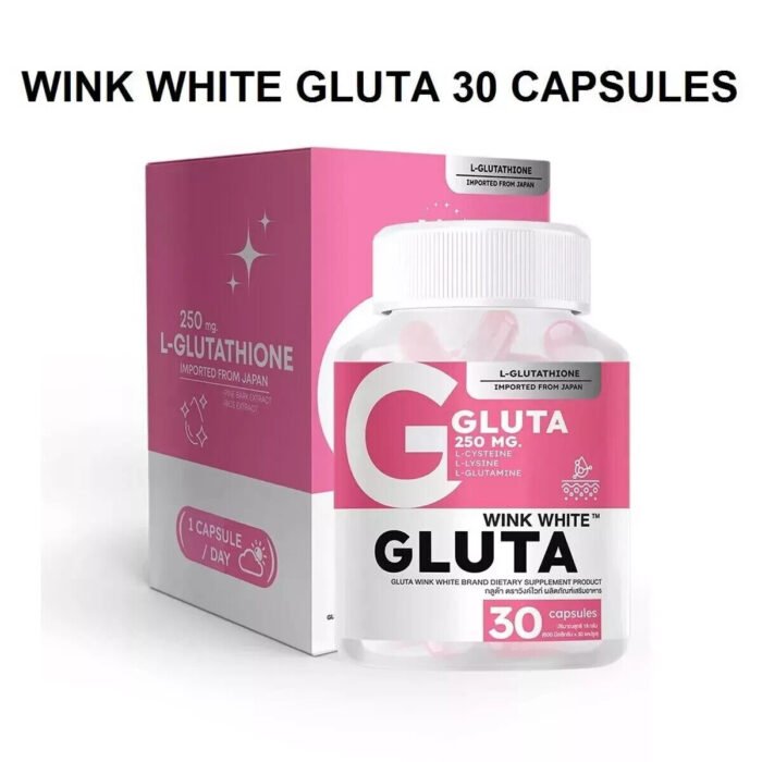 ⁦WINK WHITE Gluta Whitening Skin Care Supplement For Youthful glow Skin 30 Caps⁩ - الصورة ⁦3⁩