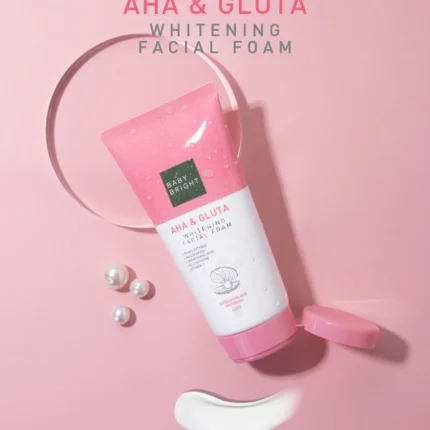 Baby Bright AHA & Gluta Whitening Facial Foam, 120g