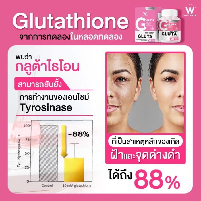 ⁦WINK WHITE Gluta Whitening Skin Care Supplement For Youthful glow Skin 30 Caps⁩ - الصورة ⁦5⁩