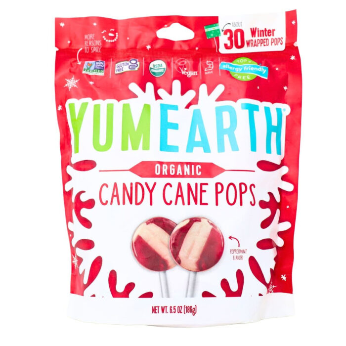 ⁦YumEarth Organic Candy Cane Pops, 30 Wrapped Pops⁩ - الصورة ⁦2⁩