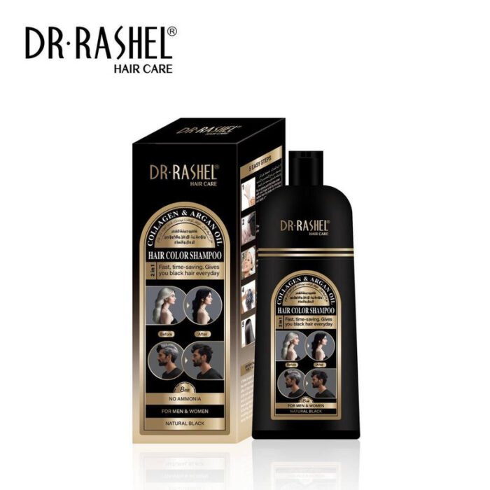 Dr. Rashel Argan Oil Hair Dye Shampoo - Natural Black