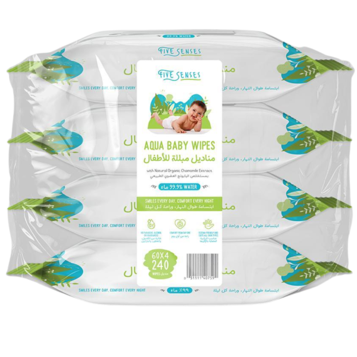 ⁦Five Senses Aqua Baby Wipes⁩ - الصورة ⁦5⁩