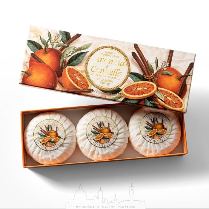 Sapone all’Arancia e Cannella 100% vegetale 3 x 100 gr