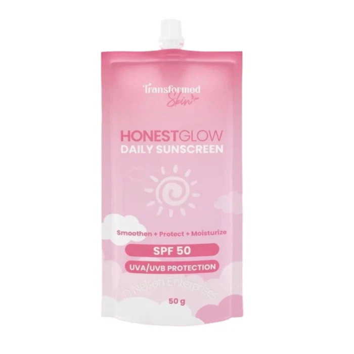 Transformed Skin Honest Glow Daily Sunscreen SPF 50 UVA/UVB Protection, 50g