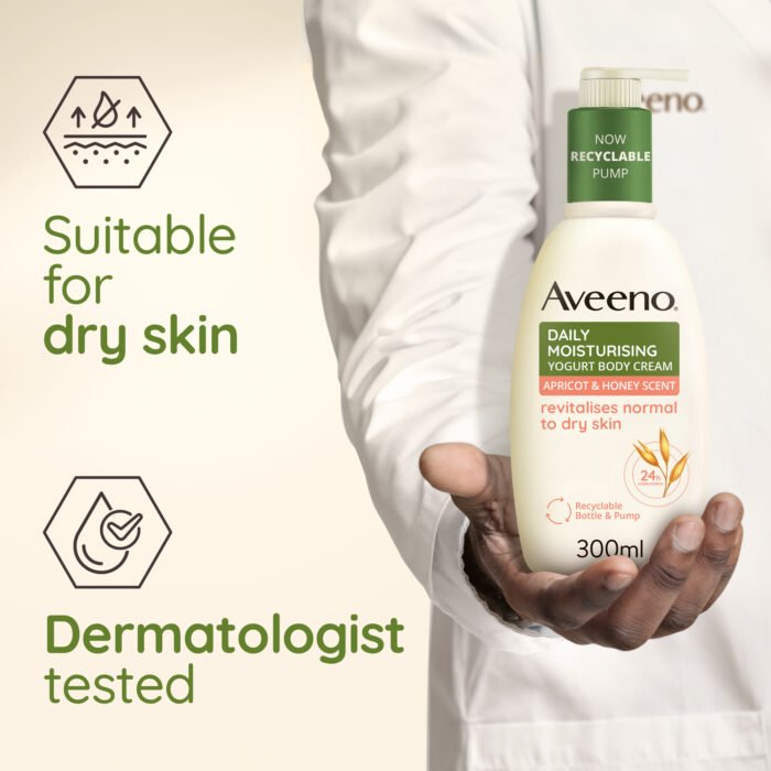 AVEENO® DAILY MOISTURISING YOGURT BODY CREAM APRICOT & HONEY SCENT