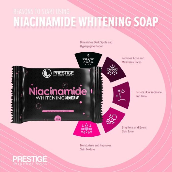 ⁦PRESTIGE ,Niacinamide whitening soap⁩ - الصورة ⁦2⁩