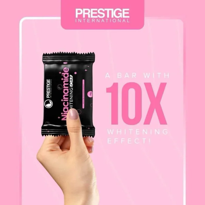 ⁦PRESTIGE NIACINAMIDE SOAP 10x Whitening Soap 5PCS, 75G⁩ - الصورة ⁦2⁩