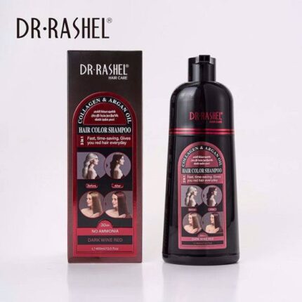 Dr. Rashel Collagen & Argan Oil Hair Color Shampoo – Dark Wine Red 400ml
